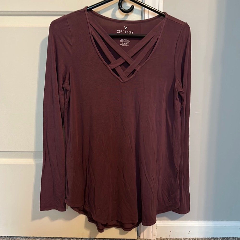 American Eagle Outfitters cross front long sleeve. Women’s size medium